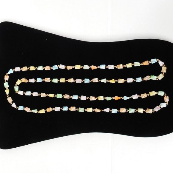 Beaded Chain Necklace Multicolor 45 inch Retro Fashion Vtg 1960s Unbranded - Picture 5 of 5